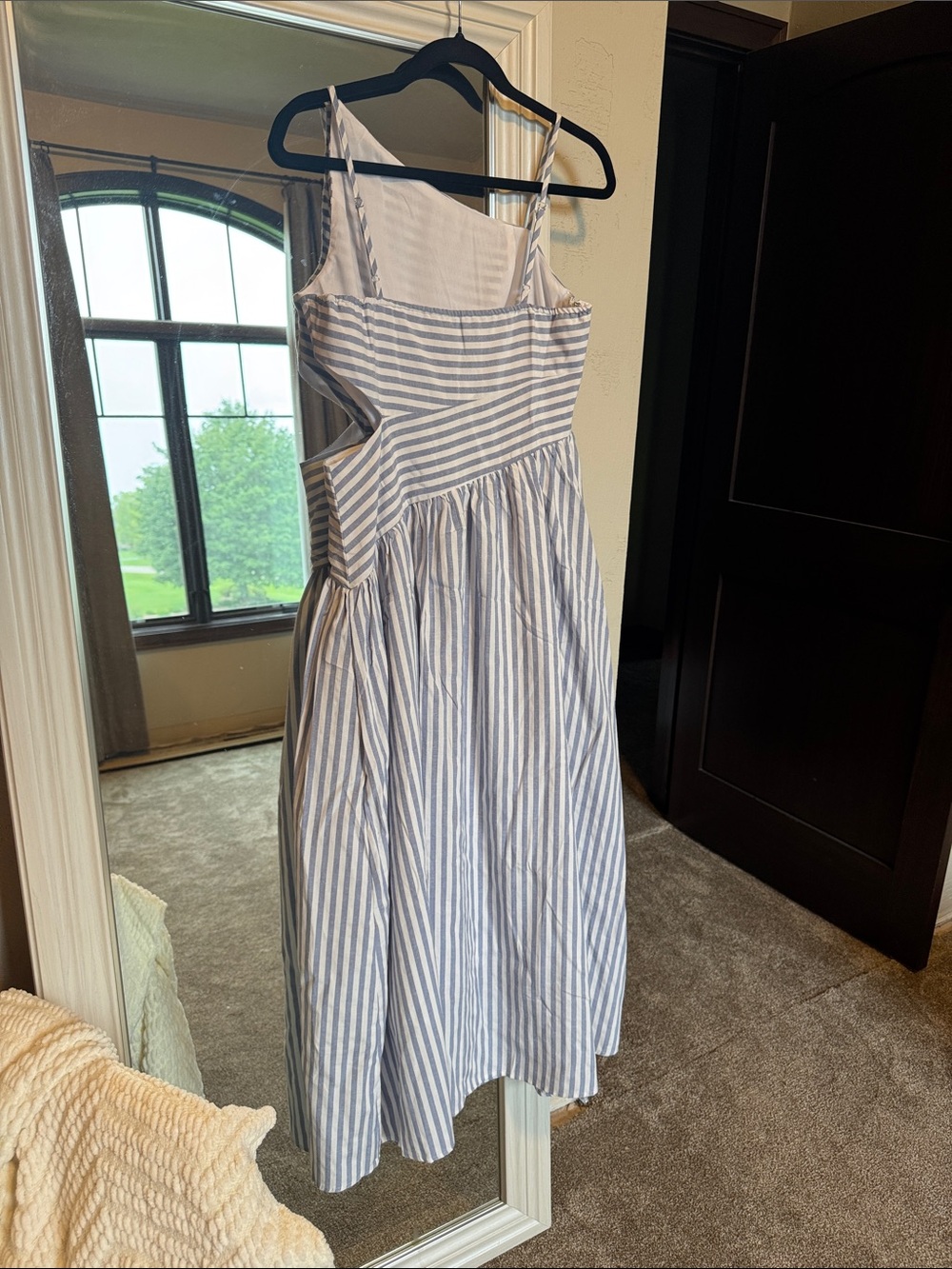 Commense Blue and White Striped Asymmetrical Dress - Picture 6 of 7